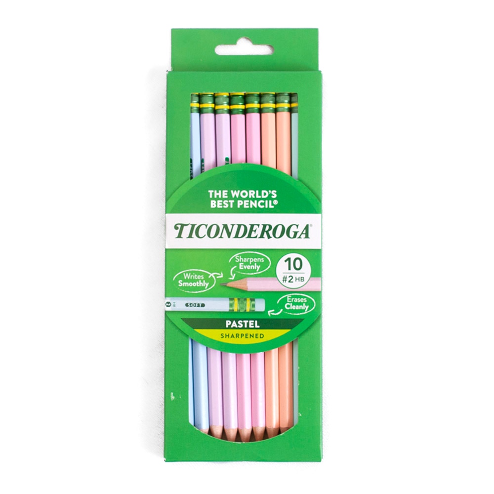 Pencils, Art & School, Dixon, Ticonderoga, Pastel, #2, 10 pack, 713354